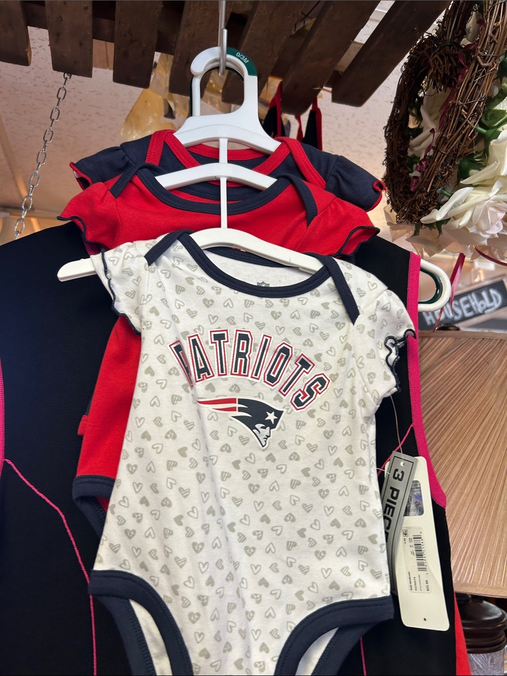NFL New England Patriots Baby 3-Pack Bodysuits - White & Red & Navy